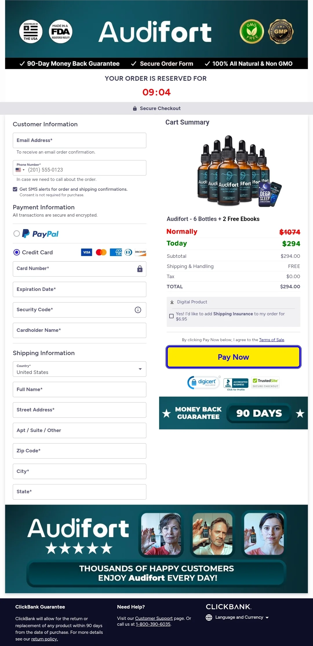 Audifort order form